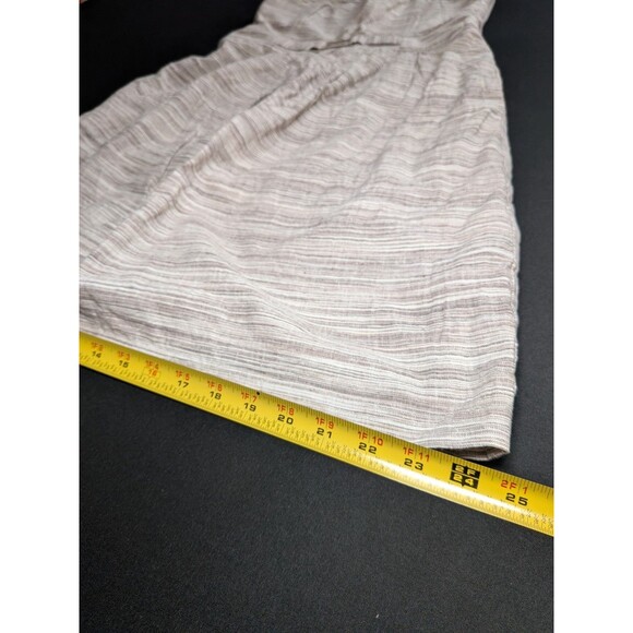 Banana Republic Strapless Dress Striped White Beige Size 8 Linen Y2K Mini Belt - Picture 12 of 14